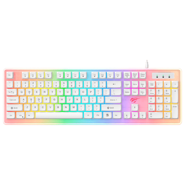 Tastatură Havit KB876L White Gaming, Cu fir photo 1