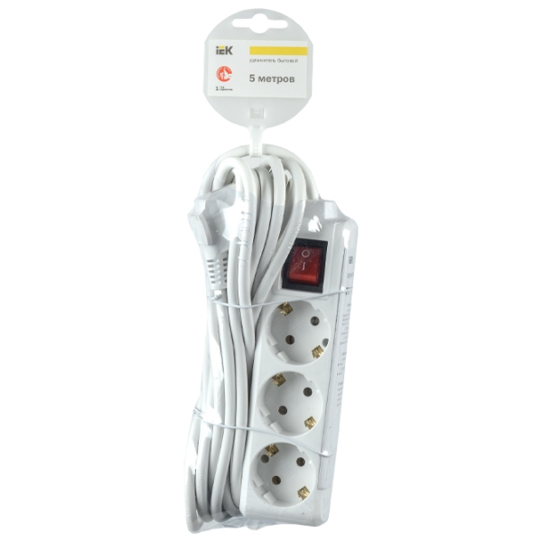 Удлинитель IEK WYP30-16-03-03-ZK-N 3 м Белый  photo 2