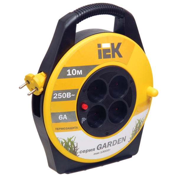 Удлинитель на катушке IEK WKP23-06-04-10 10 м Желтый  photo 1