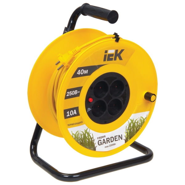 Удлинитель на катушке IEK WKP23-10-04-40 40 м Желтый  photo 1