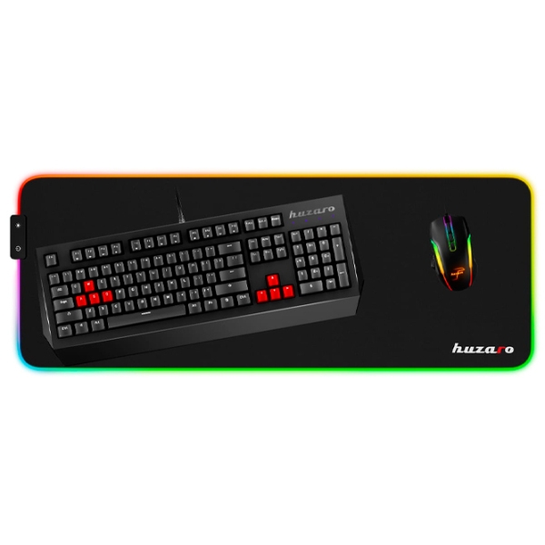 Коврик для мышки Huzaro 1.0 XL RGB Разноцветный Черный 800 x 300 x 4 мм photo 4