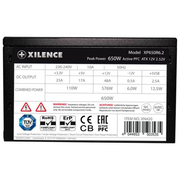 Блок питания Xilence XP650R6.2 650 Вт Black  photo 4