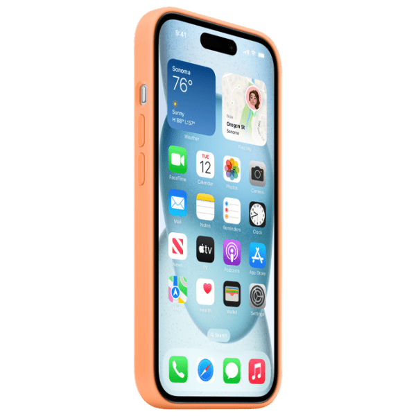 Husă pentru smartphone Apple iPhone 15 (MT0W3ZM/ A) Sorbet Orange Apple, TPU, MagSafe Back photo 3