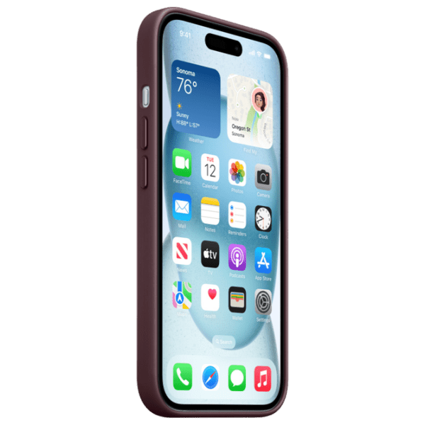 Husă pentru smartphone Apple iPhone 15 (MT3E3ZM/ A) Mulberry Cherry Apple, FineWoven, MagSafe Back photo 3