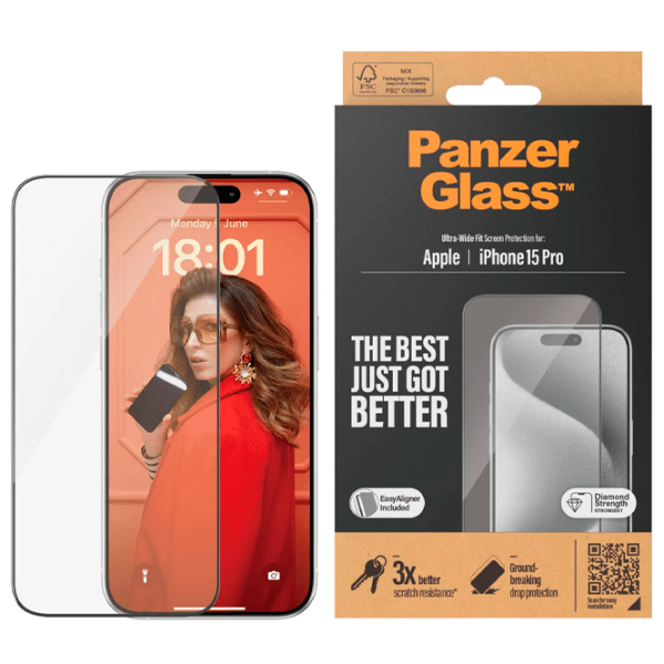 Защитное стекло для смартфона Apple iPhone 15 Pro PanzerGlass, 2.5D photo 3