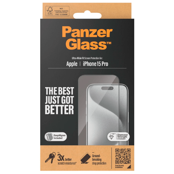 Защитное стекло для смартфона Apple iPhone 15 Pro PanzerGlass, 2.5D photo 4