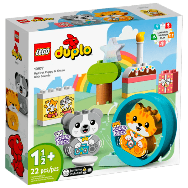 Constructor LEGO My First Puppy & Kitten With Sounds Multicolor Numărul de piese 22, 1+ photo 1