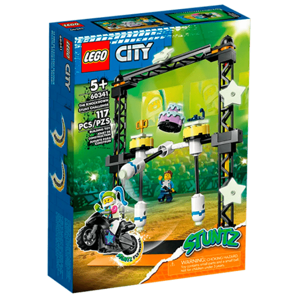 Constructor LEGO The Knockdown Stunt Challenge Multicolor Numărul de piese 117, 5+ photo 1