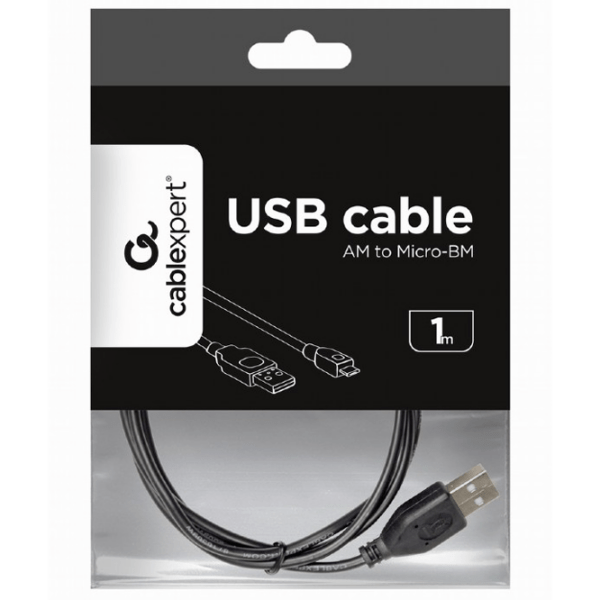 Cablu de date Cablexpert CCP-USB2-AMBM-1M USB Type-A/ USB Type-B Black  photo 5