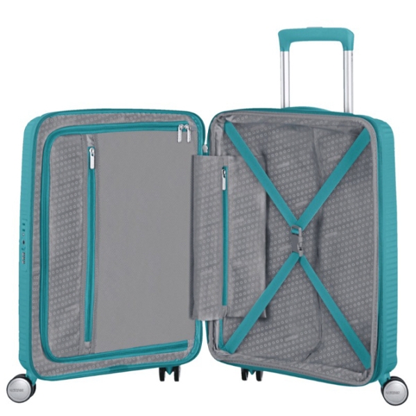 Чемодан American Tourister Soundbox Spinner Expandable Аквамариновый Tonic 35.5л   photo 5