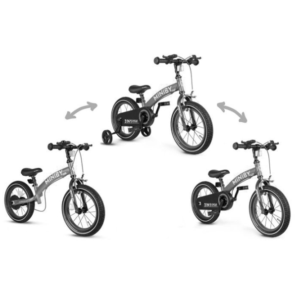 Bicicletă fără pedale Qplay Miniby 14" Green Black Metal / Pentru copii photo 3