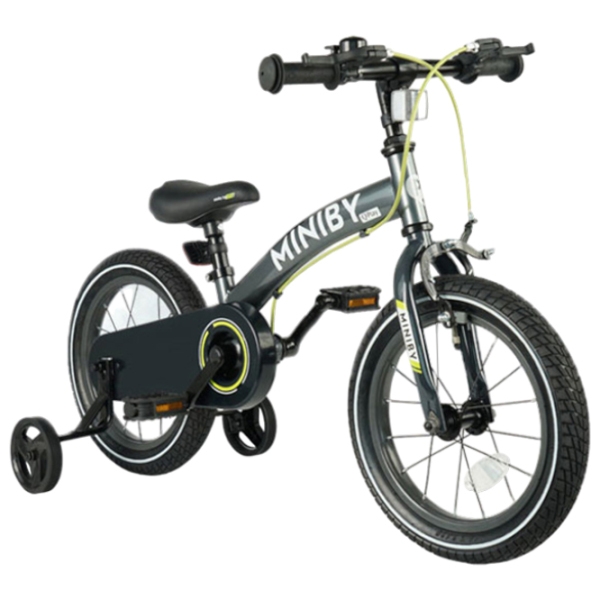 Bicicletă fără pedale Qplay Miniby 14" Gray Black Metal / Pentru copii photo 1