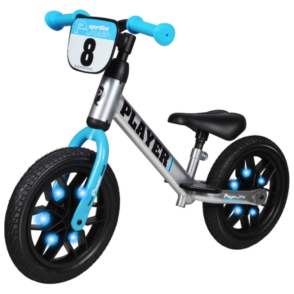 Bicicletă fără pedale Qplay Player 12" Blue Silver Oțel / Pentru copii photo 1