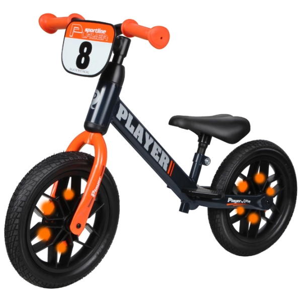 Bicicletă fără pedale Qplay Player 12" Orange Black Oțel / Pentru copii photo 1