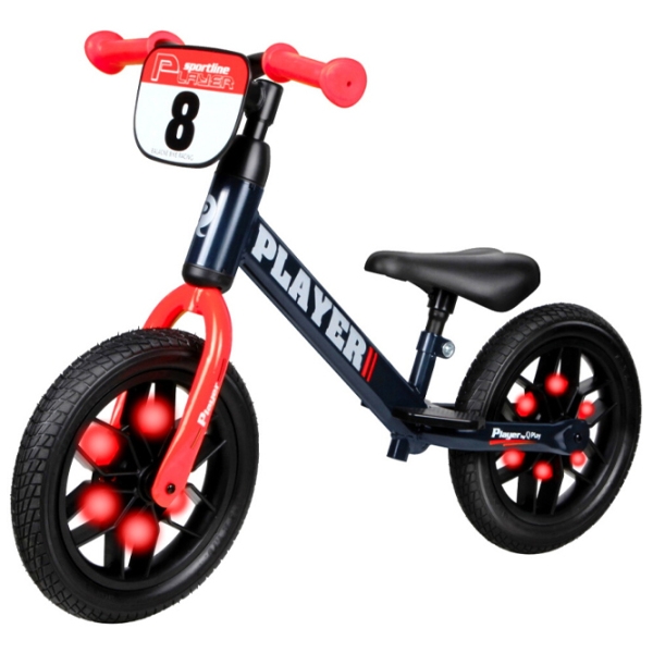 Bicicletă fără pedale Qplay Player 12" Red Black Oțel / Pentru copii photo 1