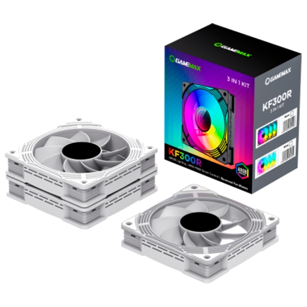 Вентилятор для корпуса Gamemax KF300 WH 3xARGB Fan Kit Белый  photo 5