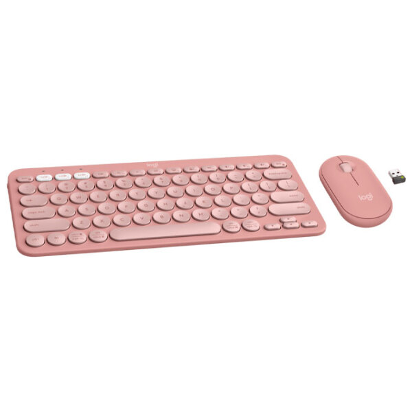 Клавиатура и Мышь Logitech Pebble 2 Combo Rose Для дома и офиса, Беспроводные photo 3