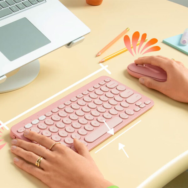 Клавиатура и Мышь Logitech Pebble 2 Combo Rose Для дома и офиса, Беспроводные photo 6