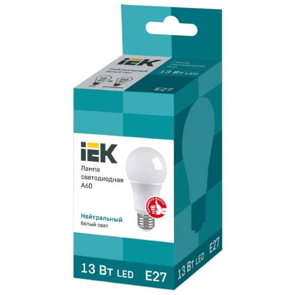 Bec LED IEK A60 LLE-A60-13-230-40-E27 E27 | 13 W | White photo 2