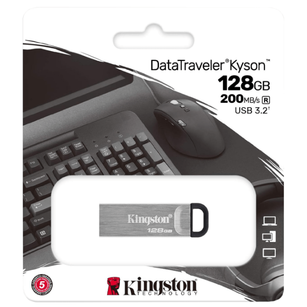 USB Flash Kingston DataTravel Kyson 128 GB Silver USB 3.2, Metal photo 4