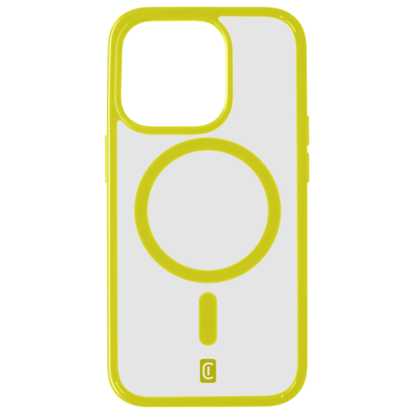 Чехол для смартфона Apple iPhone 15 Pro (Pop Mag) Прозрачный Желтый Cellularline, TPU, MagSafe Back photo 1
