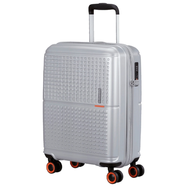 Чемодан American Tourister Geopop Spinner Серебряный Metalic 34л   photo 1