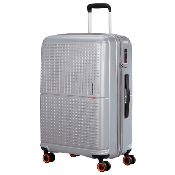 Чемодан American Tourister Geopop Spinner Серебряный Metalic 103л   photo 1
