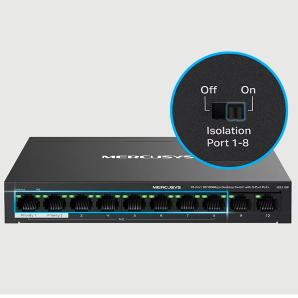 Switch Mercusys MS110P Black 10 Gbit/ s photo 4
