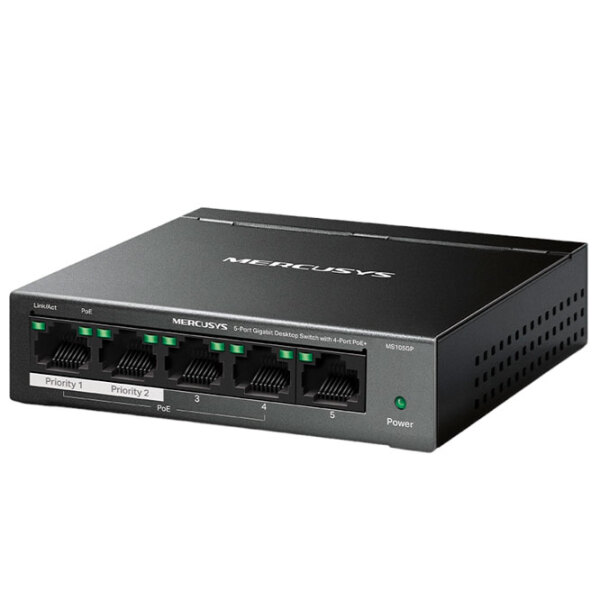 Switch Mercusys MS105GP Black 1 Gbit/ s photo 2