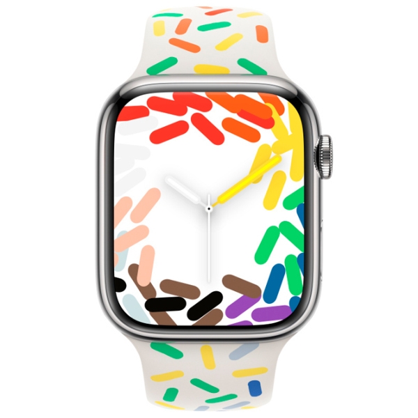 Curelușă Apple Apple Watch 9 Sport Band White Multicolor Fluoroelastomer, 45 mm photo 3