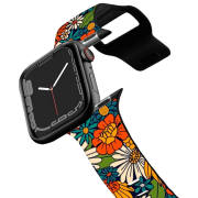 Curelușă Apple Watch Ultra 2 Impact Band 70s Retro Floral Black Multicolor , 38, 40, 41 mm