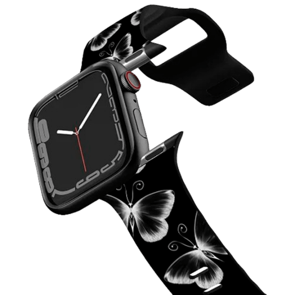 Curelușă Apple Watch Ultra 2 Impact Band Butterfly Pattern Black White , 38, 40, 41 mm photo 1