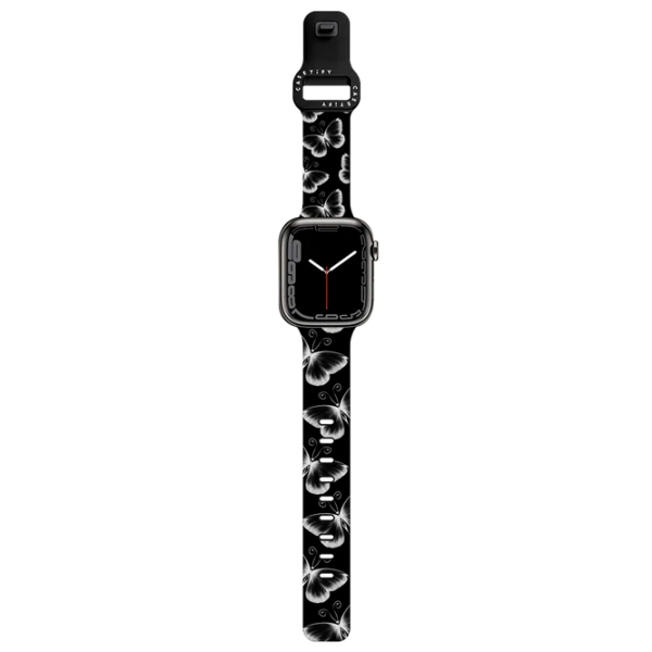 Curelușă Apple Watch Ultra 2 Impact Band Butterfly Pattern Black White , 38, 40, 41 mm photo 2