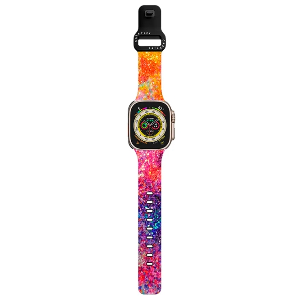 Curelușă Apple Watch Ultra 2 Impact Band Dancing in the Moonlight by Ingrid Ching Black Multicolor , 42, 44, 45, 49 mm photo 2