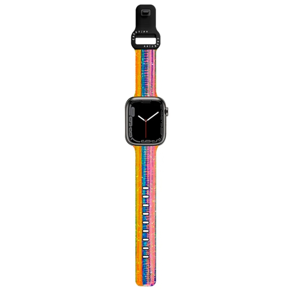 Curelușă Apple Watch Ultra 2 Impact Band Lineation No. 62 by Ingrid Ching Black Multicolor , 38, 40, 41 mm photo 2