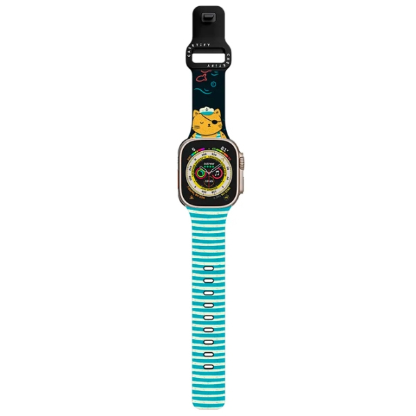 Curelușă Apple Watch Ultra 2 Impact Band There are plenty of fish in the sea but you're the only one for me, Black Black Multicolor , 38, 40, 41 mm photo 2