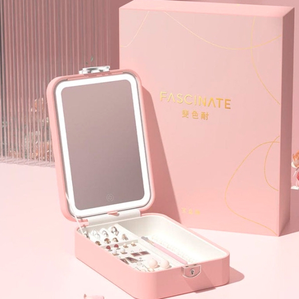 Oglindă de machiaj LED Mirror SM328-SL Pink  photo 3