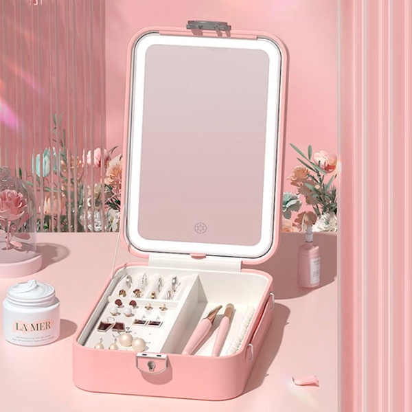 Oglindă de machiaj LED Mirror SM328-SL Pink  photo 5
