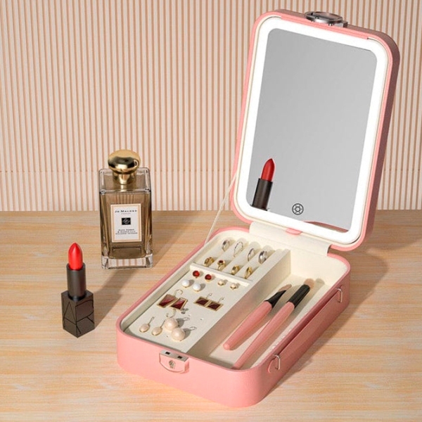 Oglindă de machiaj LED Mirror SM328-SL Pink  photo 6