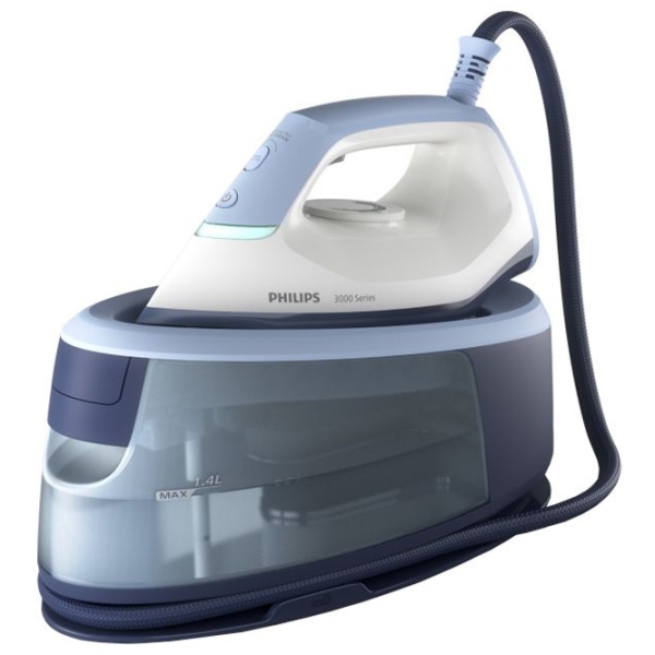 Fier de călcat Philips PSG3000/ 20 Blue 2400 W, 120 g/ min, 1.4 l, Ceramică photo 2