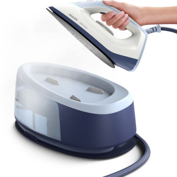 Fier de călcat Philips PSG3000/ 20 Blue 2400 W, 120 g/ min, 1.4 l, Ceramică photo 3