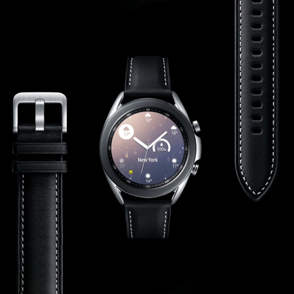 Ремень Samsung Galaxy Watch 3 Ridge Stitch Leather Band Черный Кожа, 45 мм photo 4
