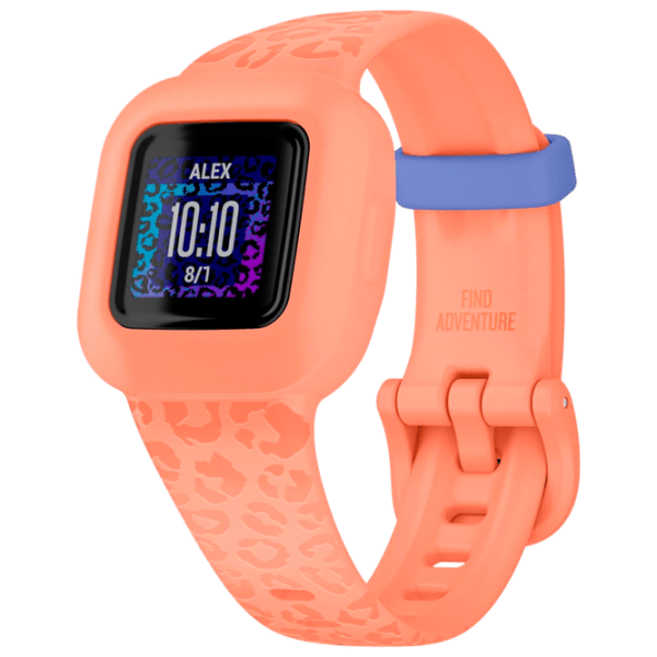 Детские часы Garmin Vivofit Jr.3 Peach Leopard Персиковый 0.79", 112 x 112 photo 1