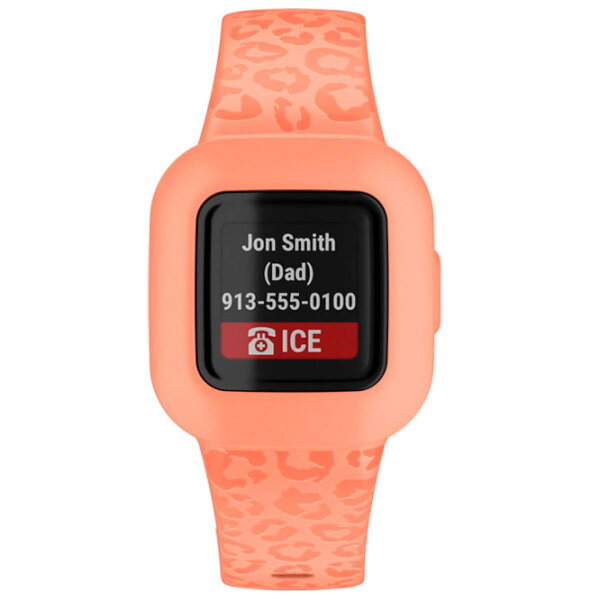 Детские часы Garmin Vivofit Jr.3 Peach Leopard Персиковый 0.79", 112 x 112 photo 3