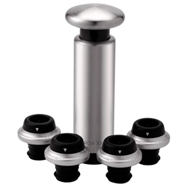 Dop de vid Circle Joy Set dopuri de vid cu pompa pentru vin Silver  photo 1