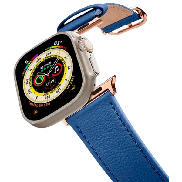Ремень Apple Watch Genuine Leather Band Синий Коричневый Кожа, 42, 44, 45, 49 мм photo 1
