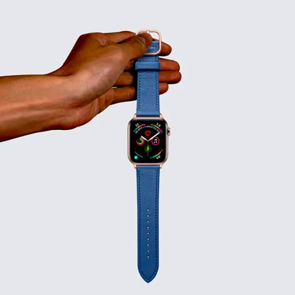 Ремень Apple Watch Genuine Leather Band Синий Коричневый Кожа, 42, 44, 45, 49 мм photo 3