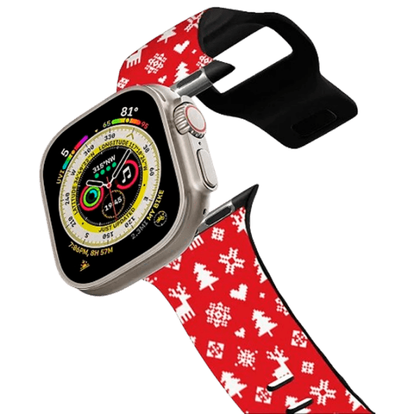 Curelușă Apple Watch Ultra 2 Impact Band CHRISTMAS Red White Pellets, 42, 44, 45, 49 mm photo 1