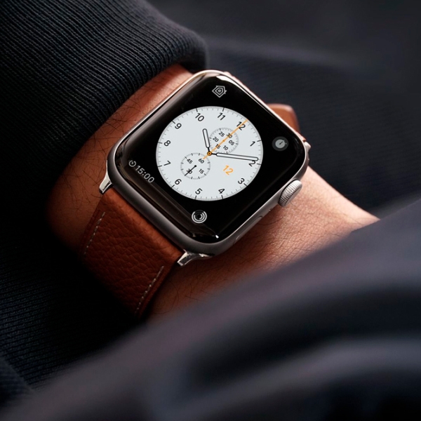 Curelușă Apple Watch Genuine Leather Band Orange Piele, 42, 44, 45, 49 mm photo 3