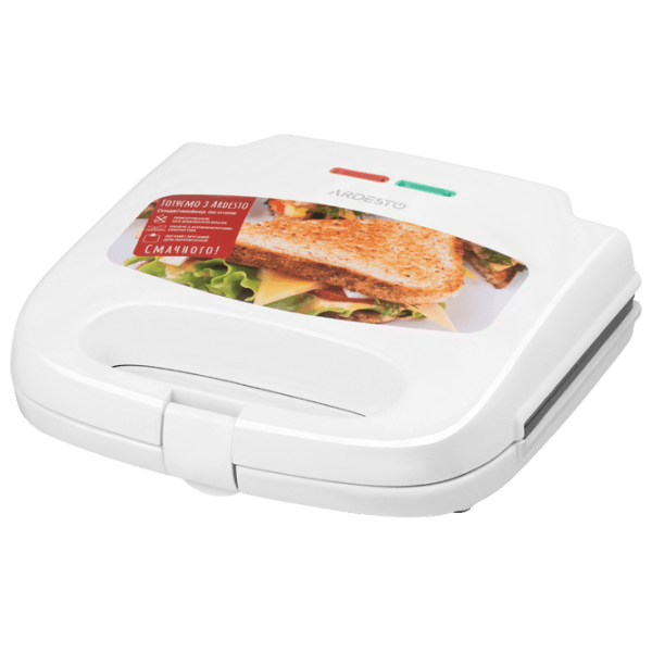 Aparat pentru sandvișuri Ardesto SM-H100W White 700 W, Cantitatea de sandwich-uri: photo 1